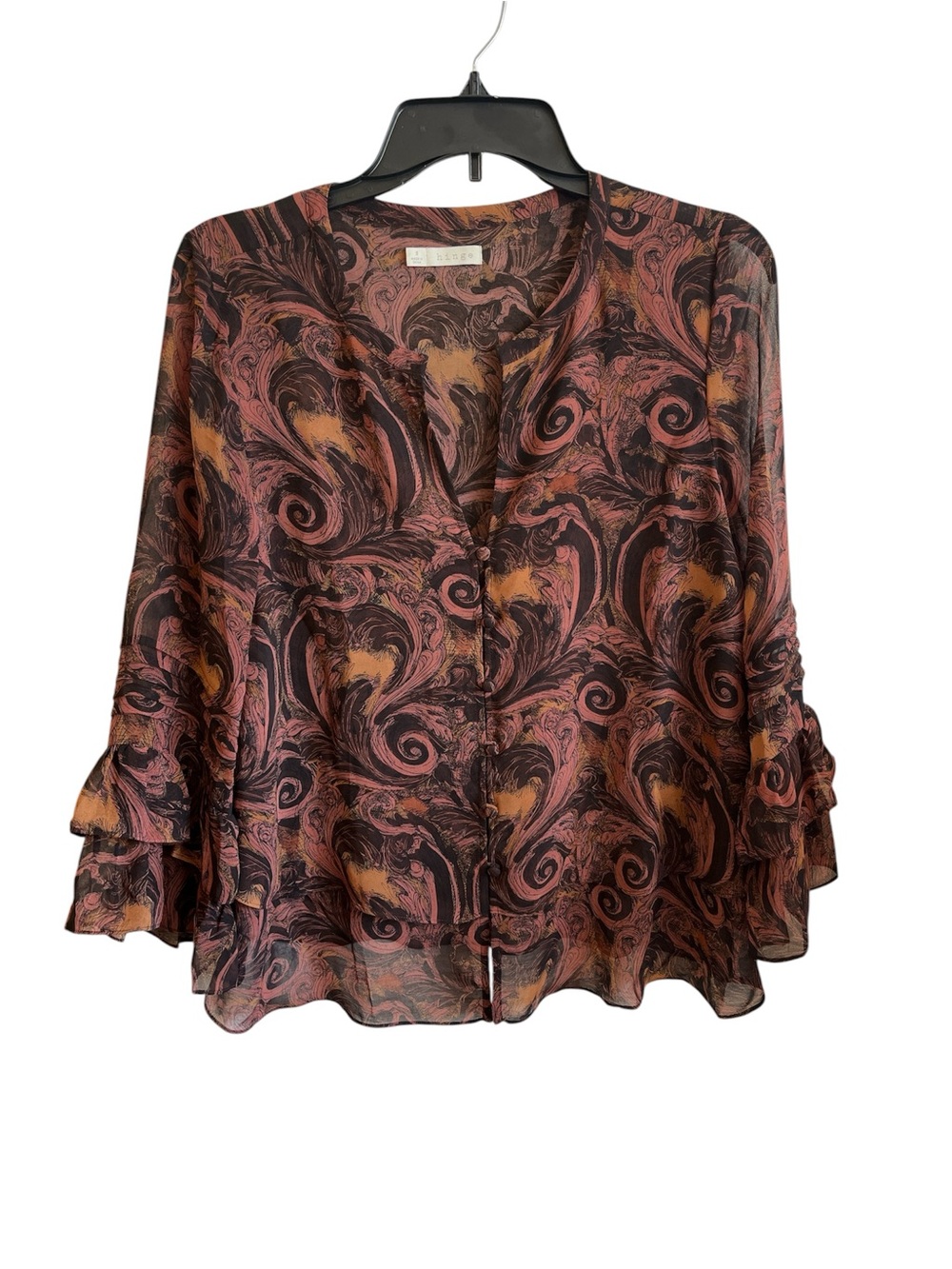 Hinge Sheer Paisley Blouse